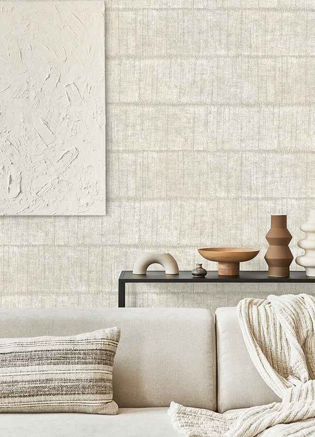 Blake Bone Texture Stripe Wallpaper - York Wallcoverings - 4125-26739 - York Wallcoverings Wallpaper