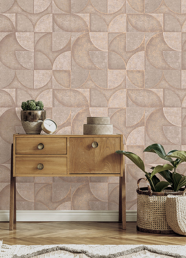 addison-blush-retro-geo-wallpaper-york-wallcoverings-4125-26748 - York Wallcoverings Wallpaper