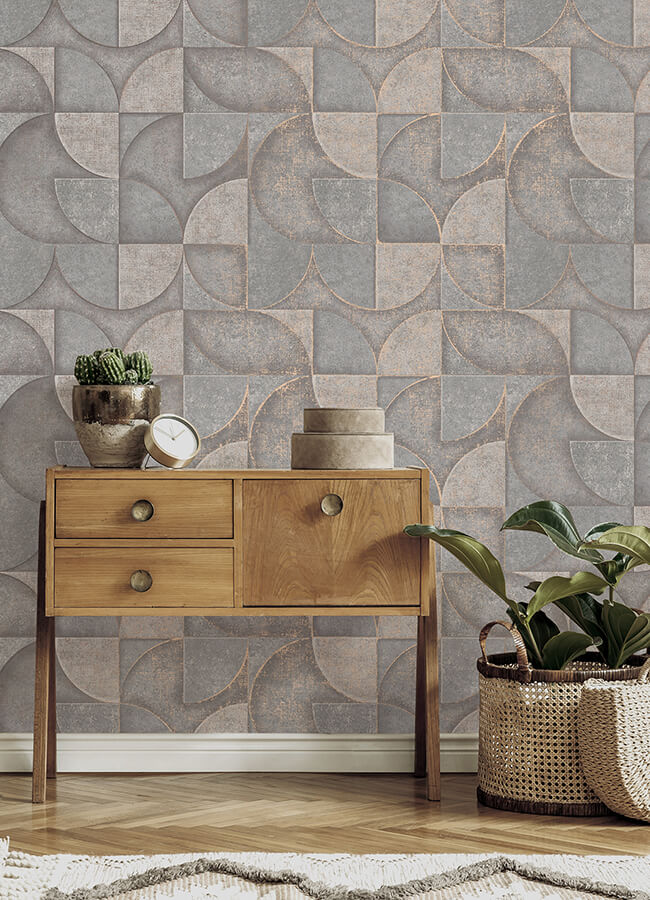 addison-grey-retro-geo-wallpaper-york-wallcoverings-4125-26749 - York Wallcoverings Papel pintado