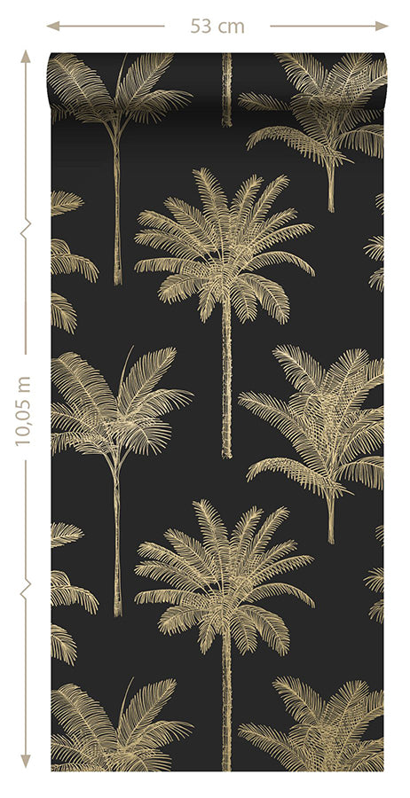taj-black-palm-trees-wallpaper-york-wallcoverings-dd139322 - York Wallcoverings Wallpaper