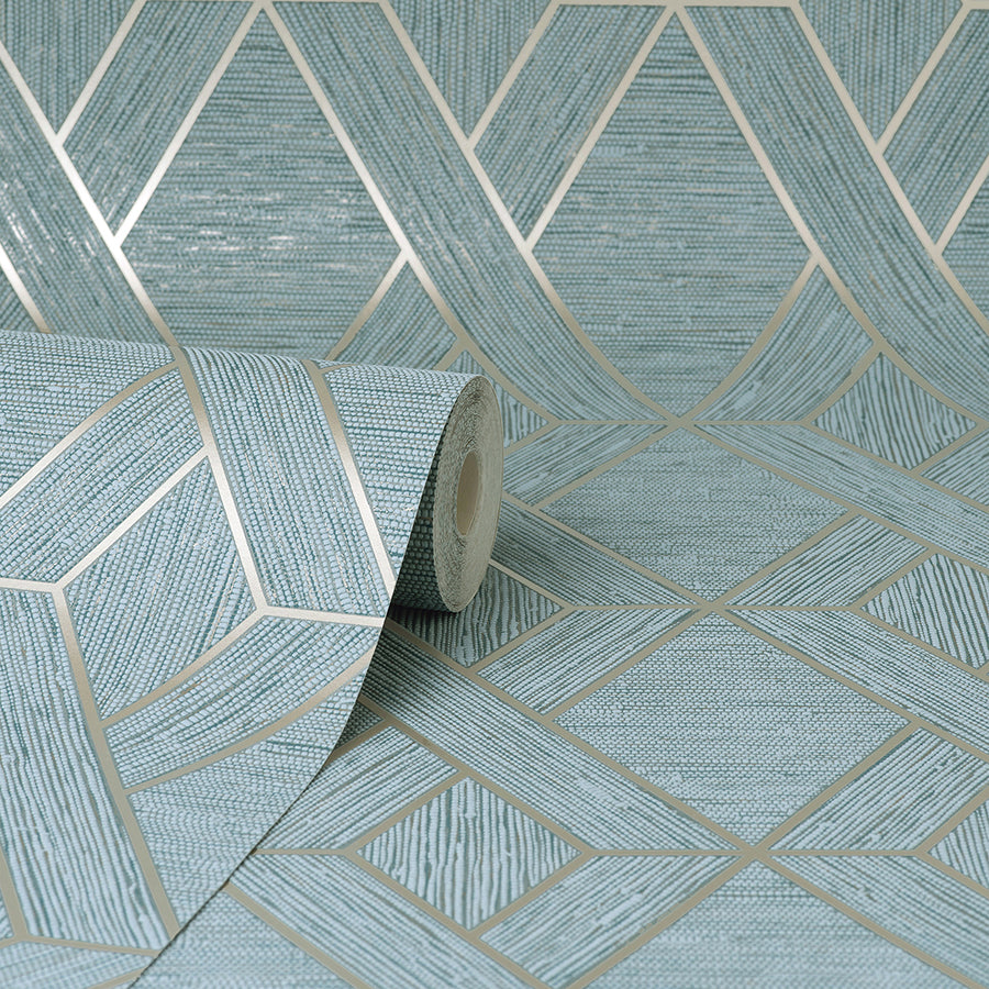 malcolm-teal-geo-wallpaper-york-wallcoverings-fd43154 - York Wallcoverings Wallpaper