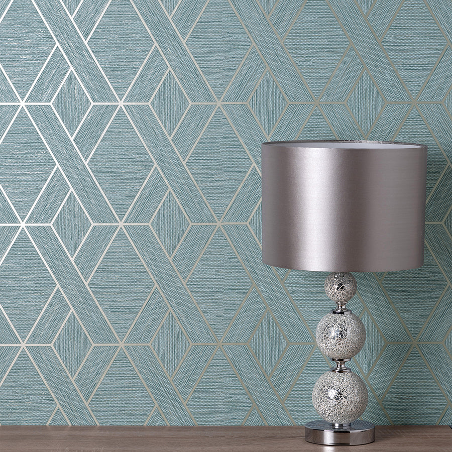 malcolm-teal-geo-wallpaper-york-wallcoverings-fd43154 - York Wallcoverings Wallpaper