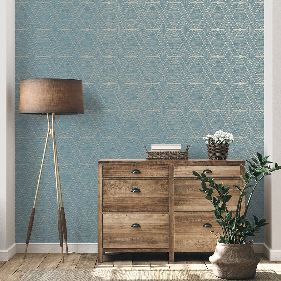 malcolm-teal-geo-wallpaper-york-wallcoverings-fd43154 - York Wallcoverings Wallpaper