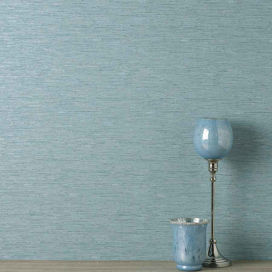 Mephi Teal Grasscloth Wallpaper - York Wallcoverings - FD43157 - York Wallcoverings Wallpaper