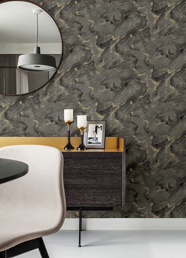 silenus-charcoal-marbled-wallpaper-york-wallcoverings-4105-86602 - York Wallcoverings Papel pintado