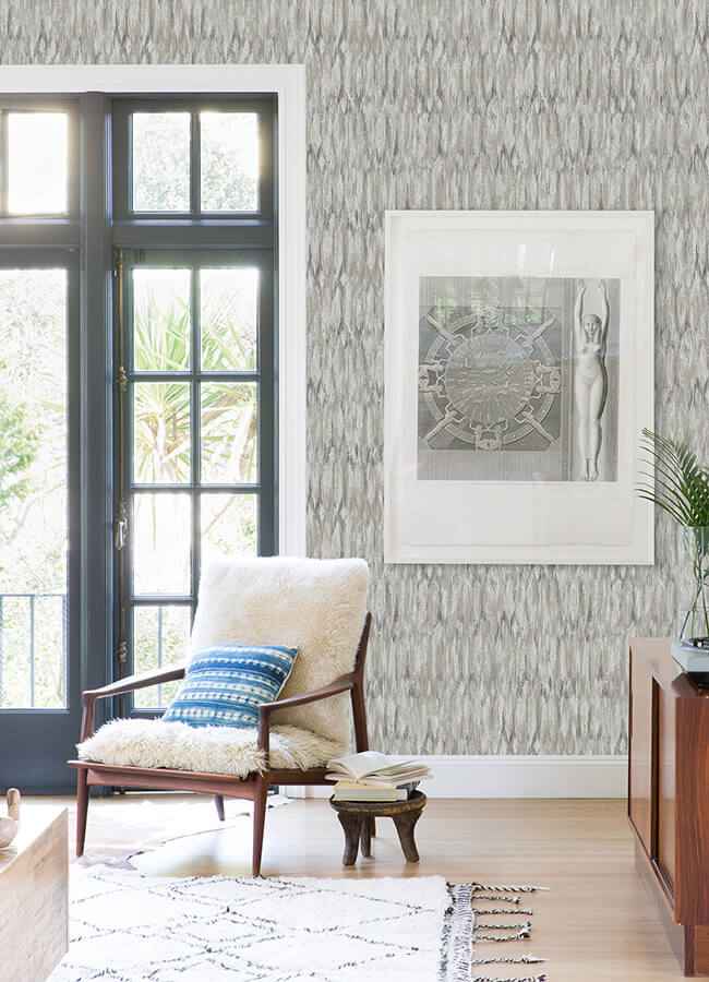 Kintana Silver Abstract Trellis Wallpaper - York Wallcoverings - 4105-86605 - York Wallcoverings Wallpaper