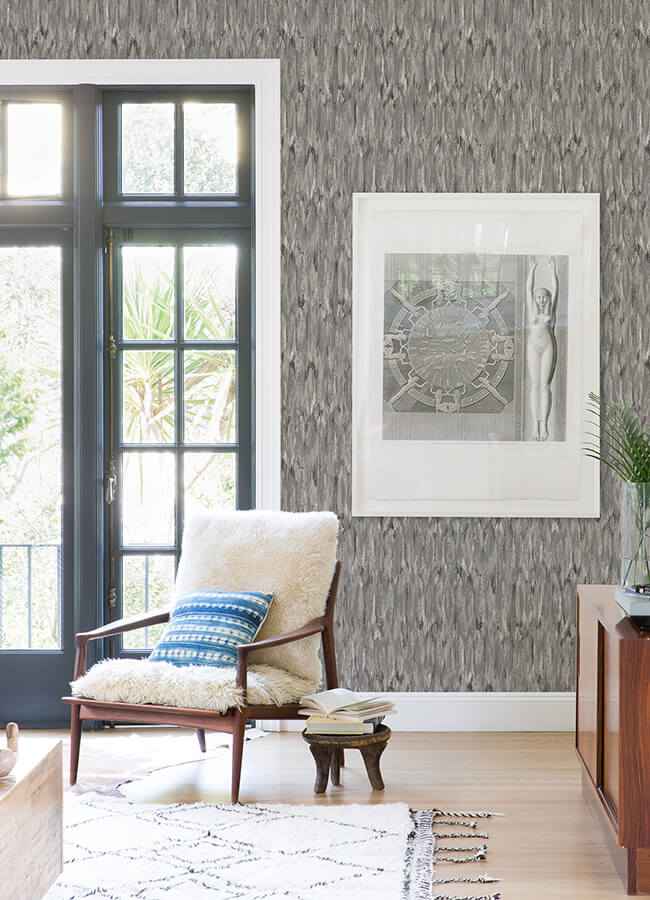 Kintana Pewter Abstract Trellis Wallpaper - York Wallcoverings - 4105-86606 - York Wallcoverings Wallpaper