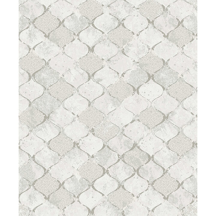 pilak-silver-ogee-tile-wallpaper-york-wallcoverings-4105-86608 - York Wallcoverings Papel pintado