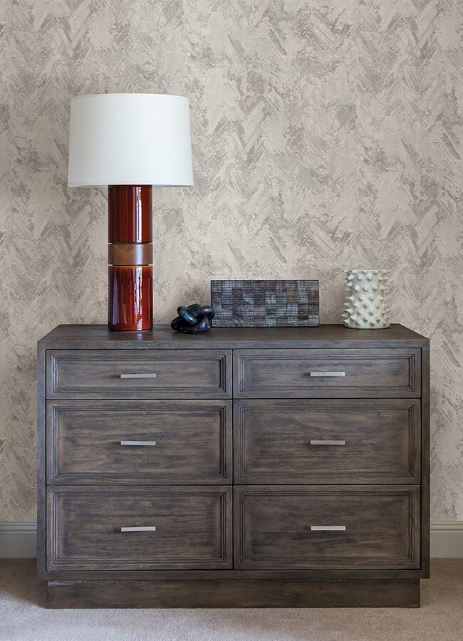 amesemi-light-grey-distressed-herringbone-wallpaper-york-wallcoverings-4105-86610 - York Wallcoverings Wallpaper