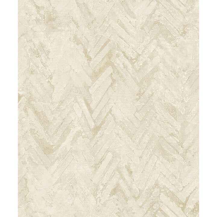 Amesemi Cream Distressed Herringbone Wallpaper - York Wallcoverings - 4105-86613 - York Wallcoverings Wallpaper