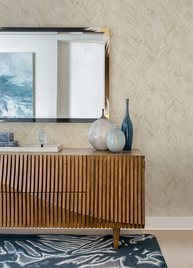 amesemi-cream-distressed-herringbone-wallpaper-york-wallcoverings-4105-86613 - York Wallcoverings Wallpaper