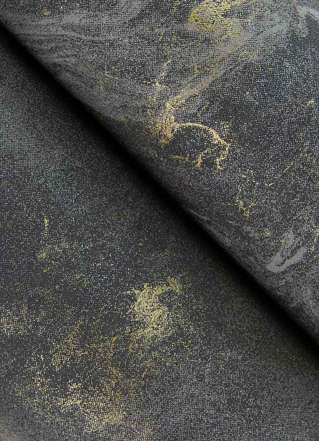 Meness Black Metallic Marbling Wallpaper - York Wallcoverings - 4105-86619 - York Wallcoverings Wallpaper
