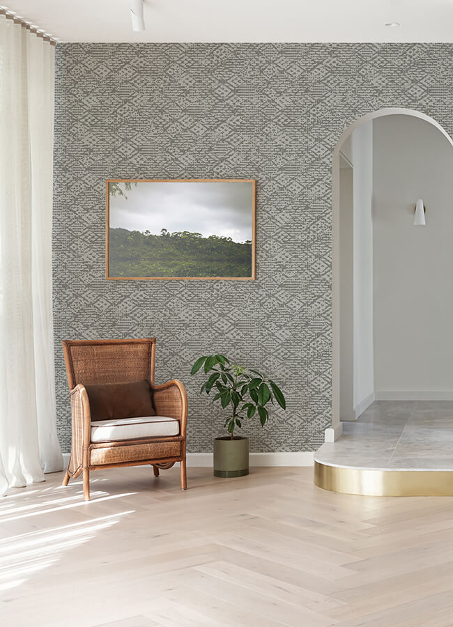 helene-pewter-glitter-geometric-wallpaper-york-wallcoverings-4105-86621 - York Wallcoverings Wallpaper