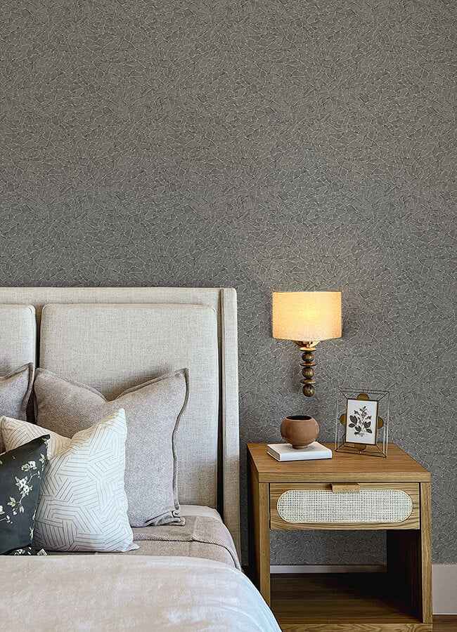 Soma Sterling Metallic Crackling Wallpaper - York Wallcoverings - 4105-86626 - York Wallcoverings Wallpaper
