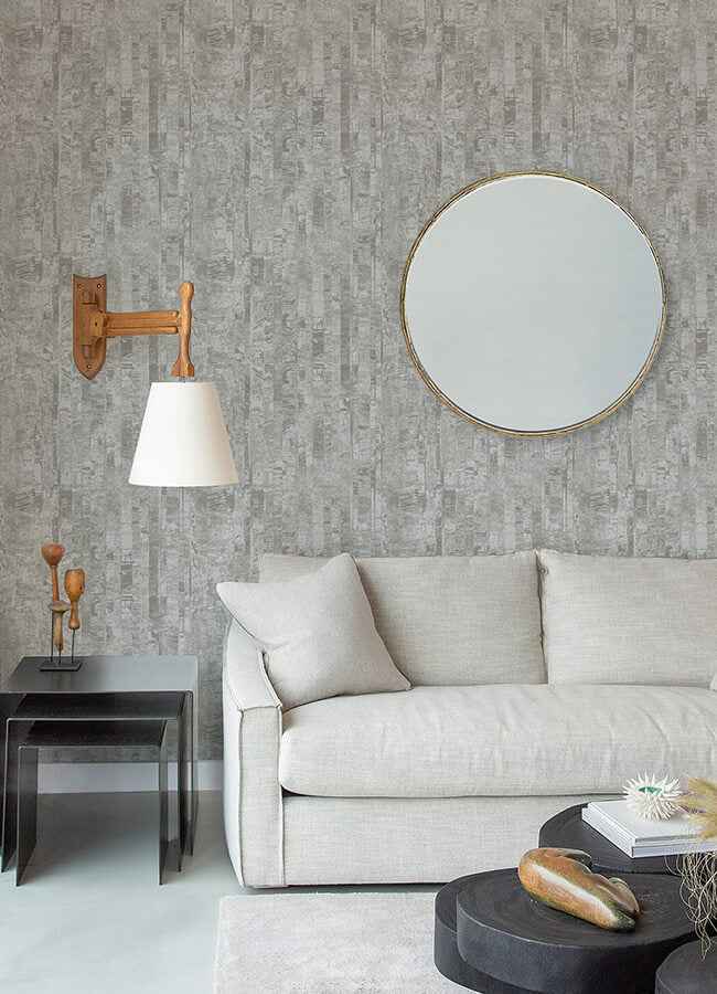 Zinarliya Silver Column Wallpaper - York Wallcoverings - 4105-86628 - York Wallcoverings Papel pintado