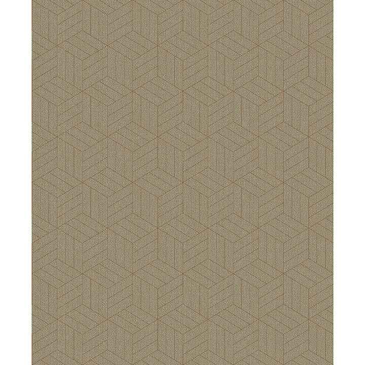 Izarra Copper Geometric Block Wallpaper - York Wallcoverings - 4105-86642 - York Wallcoverings Wallpaper