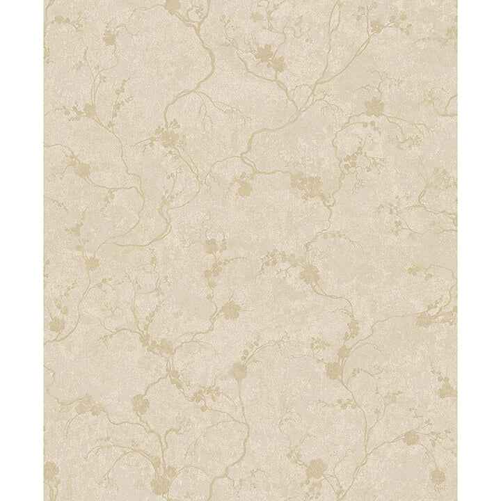 Mahina Gold Floral Vine Wallpaper - York Wallcoverings - 4105-86649 - York Wallcoverings Wallpaper