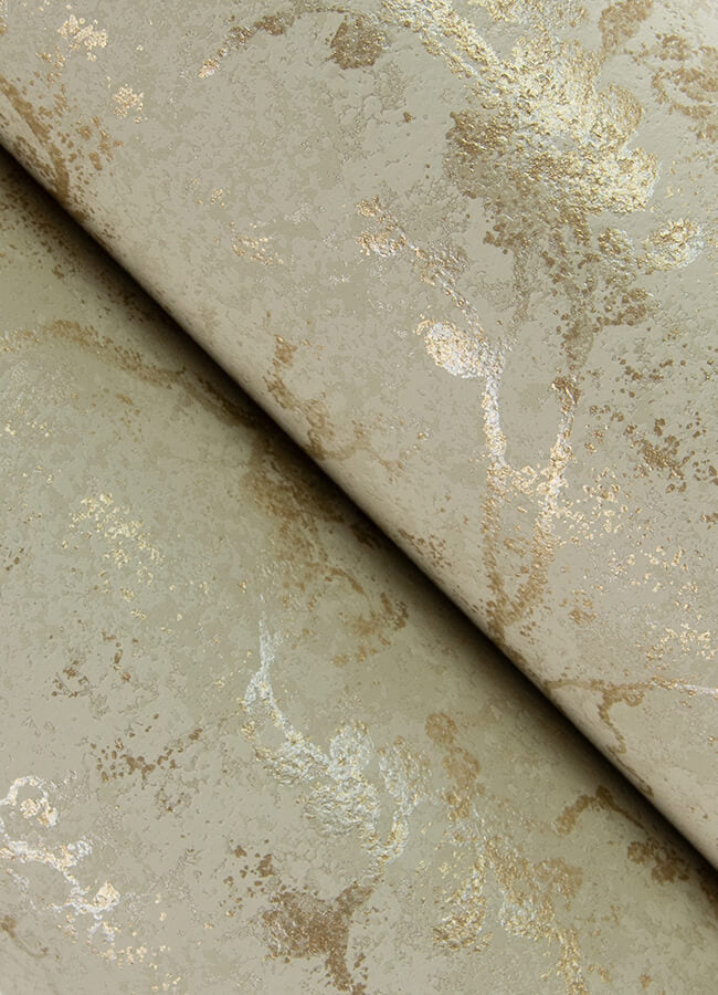 mahina-gold-floral-vine-wallpaper-york-wallcoverings-4105-86649 - York Wallcoverings Papel pintado