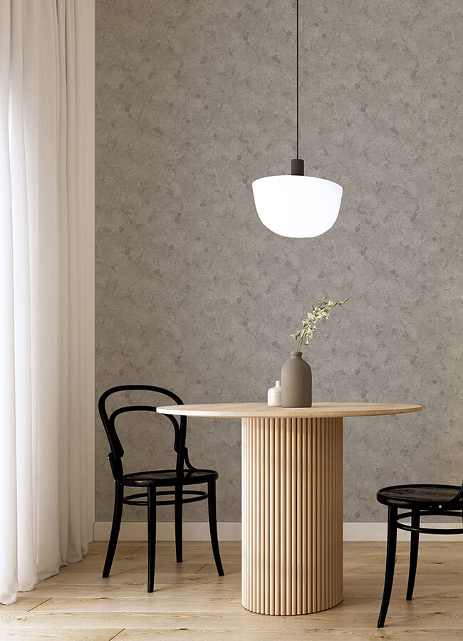 mahina-pewter-floral-vine-wallpaper-york-wallcoverings-4105-86650 - York Wallcoverings Papel pintado