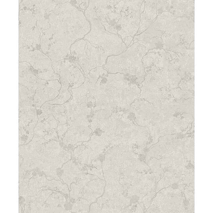 Mahina Silver Floral Vine Wallpaper - York Wallcoverings - 4105-86651 - York Wallcoverings Wallpaper