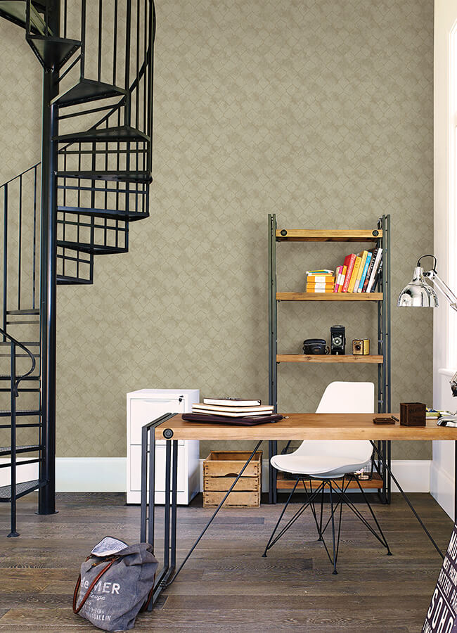 rauta-gold-hexagon-tile-wallpaper-york-wallcoverings-4105-86653 - York Wallcoverings Papel pintado