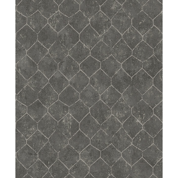 rauta-pewter-hexagon-tile-wallpaper-york-wallcoverings-4105-86654 - York Wallcoverings Papel pintado
