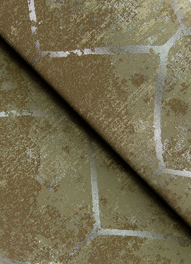 rauta-brass-hexagon-tile-wallpaper-york-wallcoverings-4105-86655 - York Wallcoverings Papel pintado