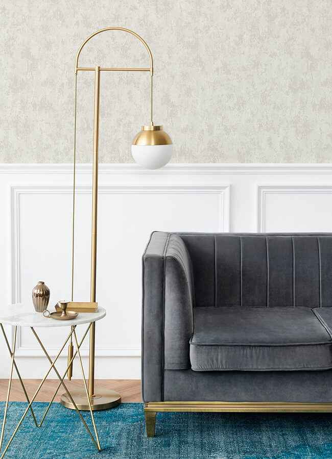 Haliya White Metallic Plaster Wallpaper - York Wallcoverings - 4105-86657 - York Wallcoverings Wallpaper