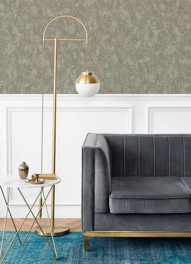 Haliya Sterling Metallic Plaster Wallpaper - York Wallcoverings - 4105-86660 - York Wallcoverings Wallpaper
