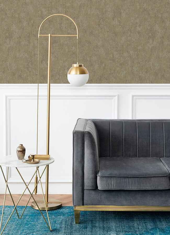 Haliya Gold Metallic Plaster Wallpaper - York Wallcoverings - 4105-86662 - York Wallcoverings Wallpaper