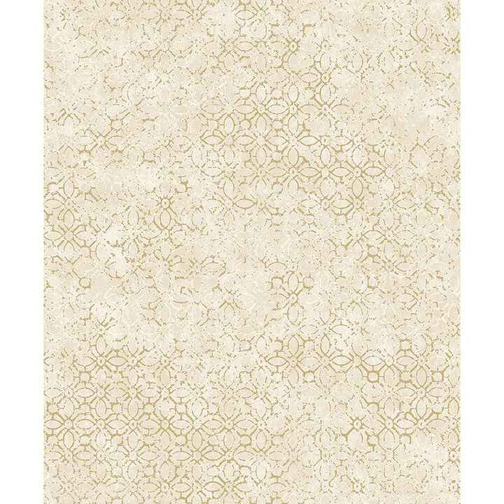Khauta Champagne Floral Geometric Wallpaper - York Wallcoverings - 4105-86663 - York Wallcoverings Wallpaper
