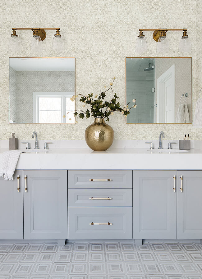 khauta-champagne-floral-geometric-wallpaper-york-wallcoverings-4105-86663 - York Wallcoverings Wallpaper