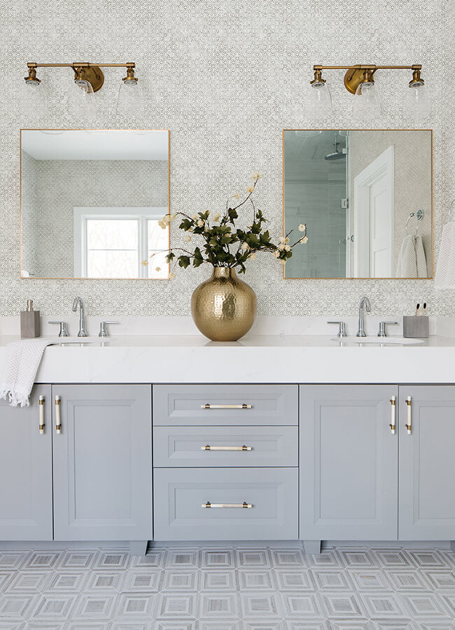 khauta-silver-floral-geometric-wallpaper-york-wallcoverings-4105-86666 - York Wallcoverings Papel pintado