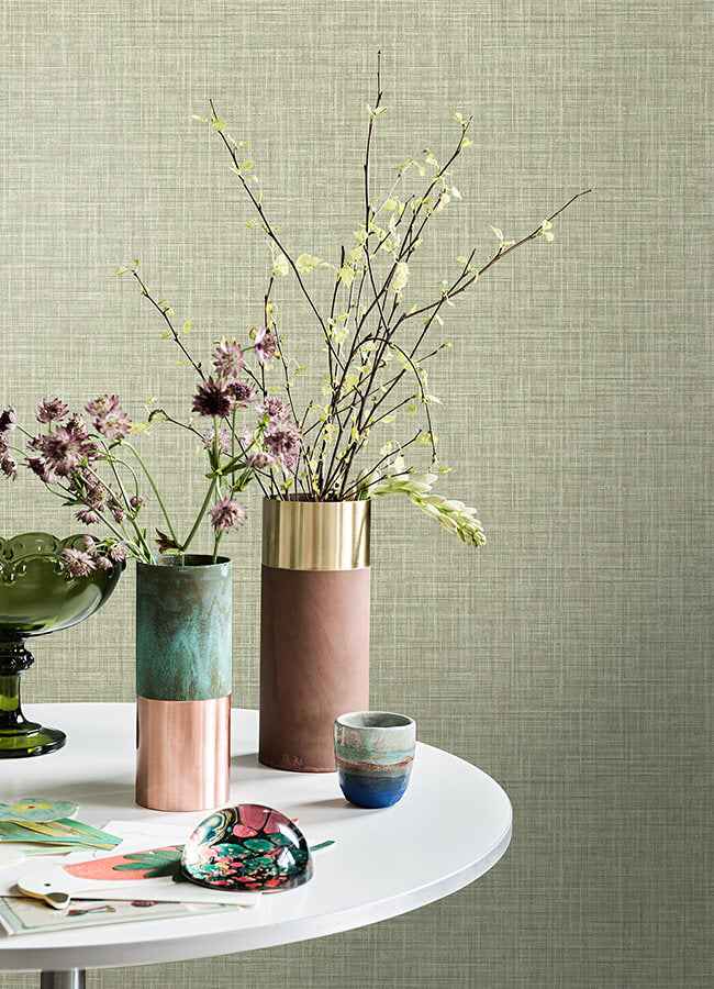 Tuckernuck Green Linen Wallpaper - York Wallcoverings - 4046-25792 - York Wallcoverings Wallpaper