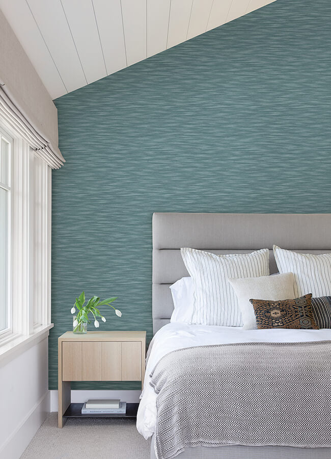 benson-dark-blue-faux-fabric-wallpaper-york-wallcoverings-4046-26154 - York Wallcoverings Wallpaper