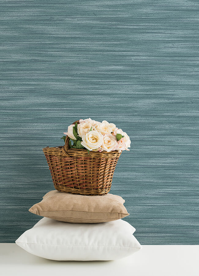 benson-dark-blue-faux-fabric-wallpaper-york-wallcoverings-4046-26154 - York Wallcoverings Wallpaper