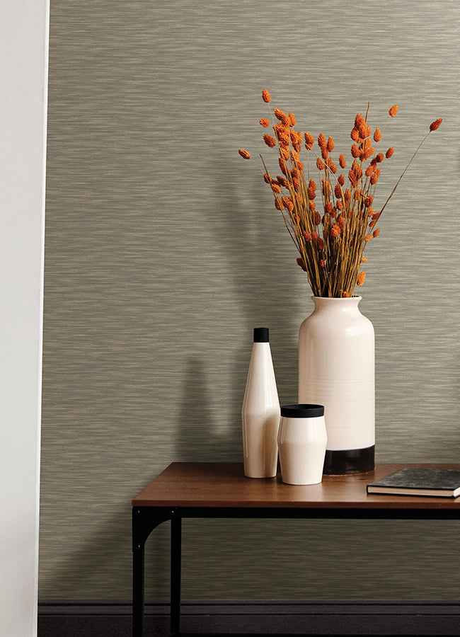Benson Taupe Faux Fabric Wallpaper - York Wallcoverings - 4046-26155 - York Wallcoverings Wallpaper