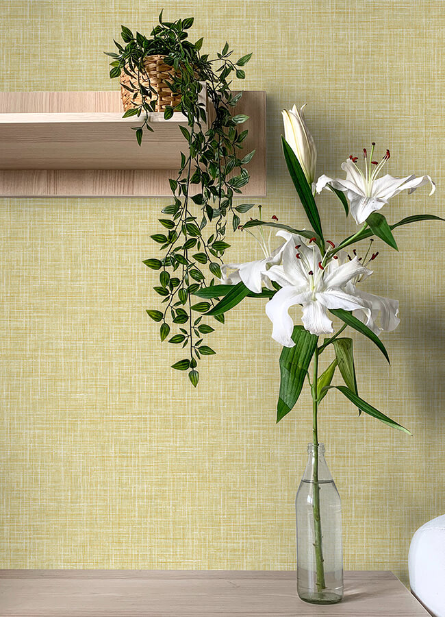 emerson-yellow-linen-wallpaper-york-wallcoverings-4046-26356 - York Wallcoverings Wallpaper