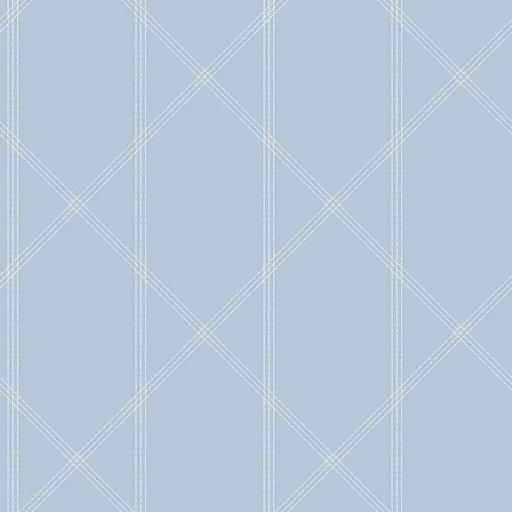 Walcott Light Blue Stitched Trellis Wallpaper - York Wallcoverings - 4074-26607