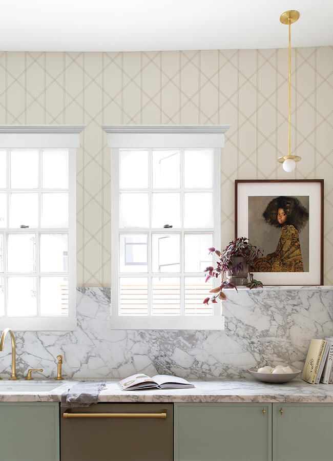 walcott-cream-stitched-trellis-wallpaper-york-wallcoverings-4074-26608 - York Wallcoverings Wallpaper