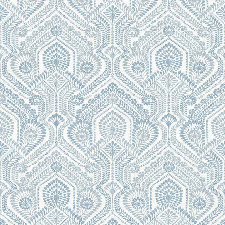 Fernback Blue Ornate Botanical Wallpaper - York Wallcoverings - 4074-26611 - York Wallcoverings Wallpaper