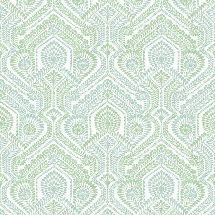 Fernback Green Ornate Botanical Wallpaper - York Wallcoverings - 4074-26614