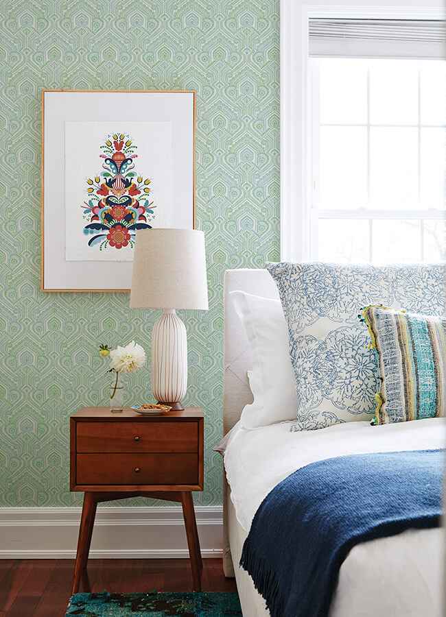 Fernback Green Ornate Botanical Wallpaper - York Wallcoverings - 4074-26614 - York Wallcoverings Wallpaper