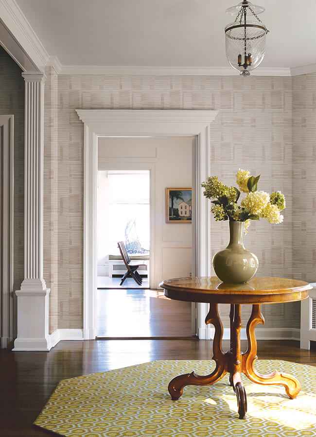 Callaway Pink Woven Stripes Wallpaper - York Wallcoverings - 4074-26618 - York Wallcoverings Wallpaper