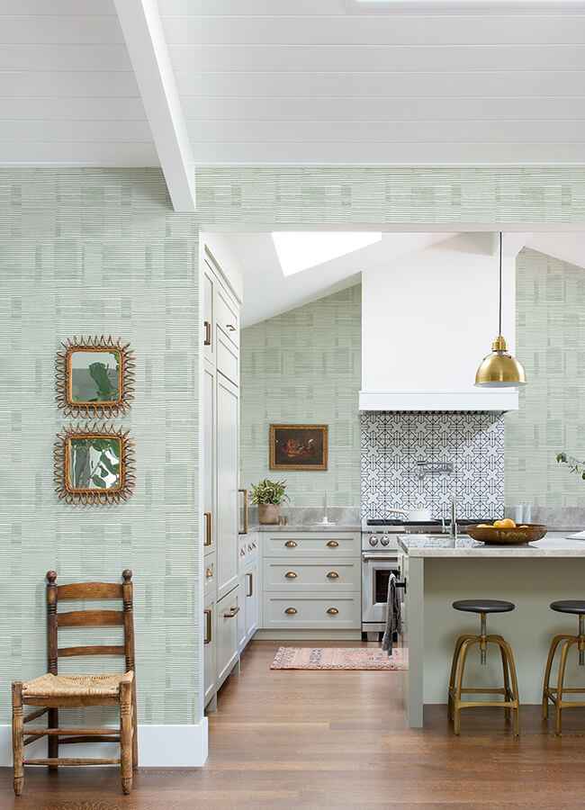 Callaway Green Woven Stripes Wallpaper - York Wallcoverings - 4074-26621 - York Wallcoverings Wallpaper