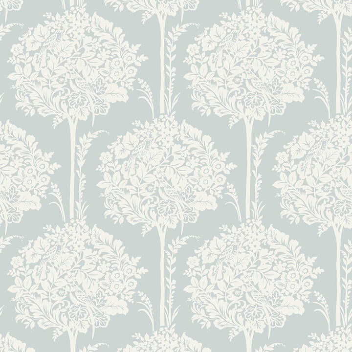 zaria-light-blue-topiary-wallpaper-york-wallcoverings-4074-26622 - York Wallcoverings Wallpaper