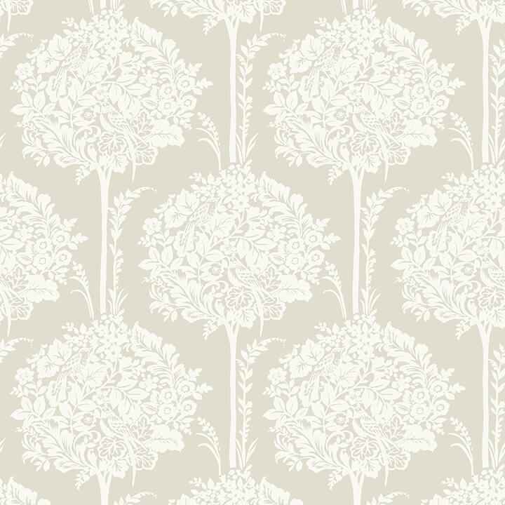 Zaria Taupe Topiary Wallpaper - York Wallcoverings - 4074-26626