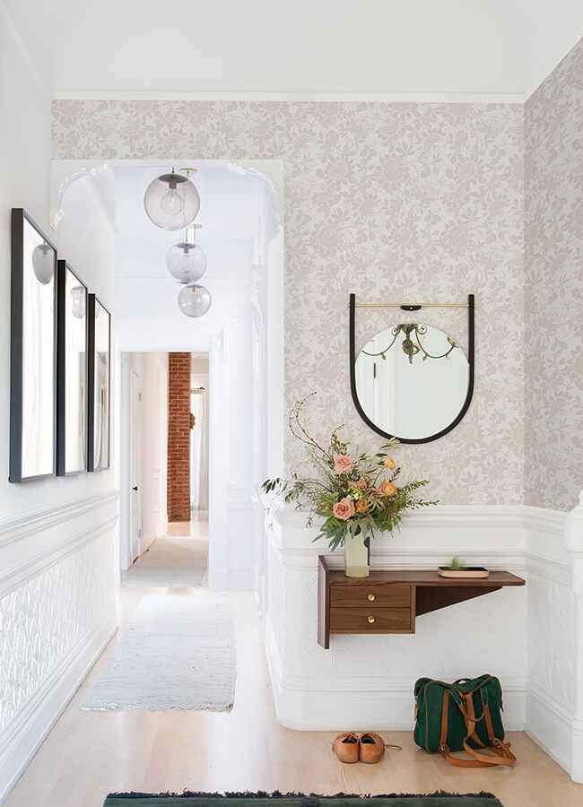 Helen Mauve Floral Trail Wallpaper - York Wallcoverings - 4074-26630 - York Wallcoverings Wallpaper