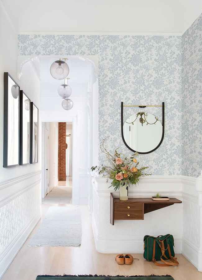 Helen Light Blue Floral Trail Wallpaper - York Wallcoverings - 4074-26631 - York Wallcoverings Wallpaper