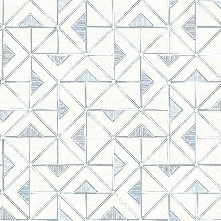 Jekyl Blue Triangles Wallpaper - York Wallcoverings - 4074-26635 - York Wallcoverings Wallpaper